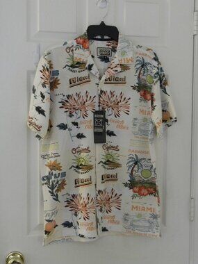 Good Vibes by Drill Tropical Comfort Shirt Florida Flamingos Miami Sunshine NWT